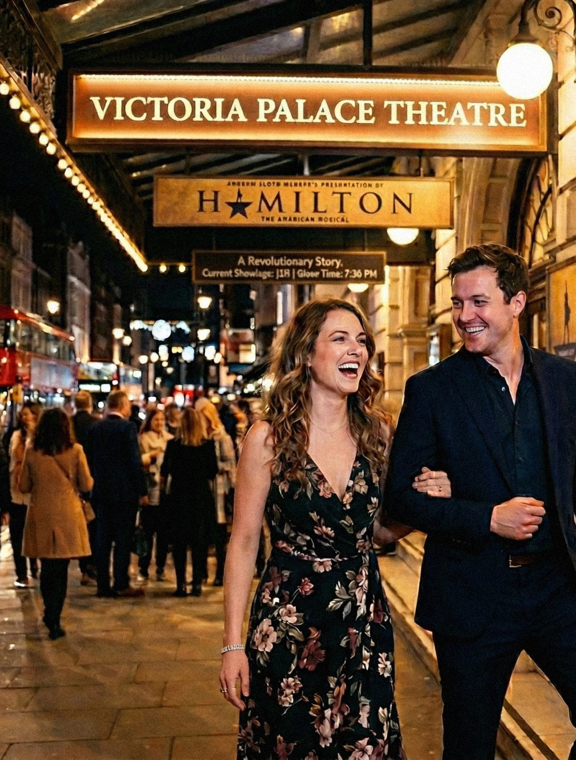 couple going to see a london theatre show